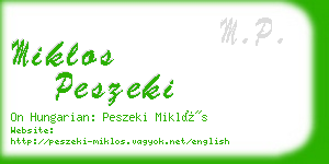 miklos peszeki business card